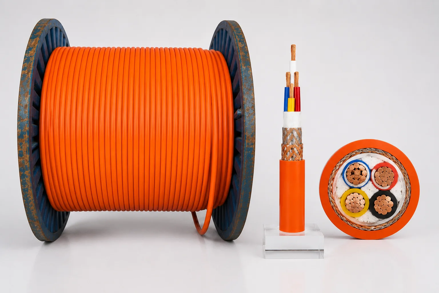 Fire rated cable with cable construction