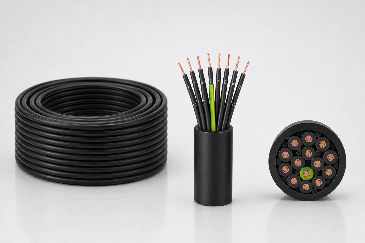 Flexible multicore industrial control cable