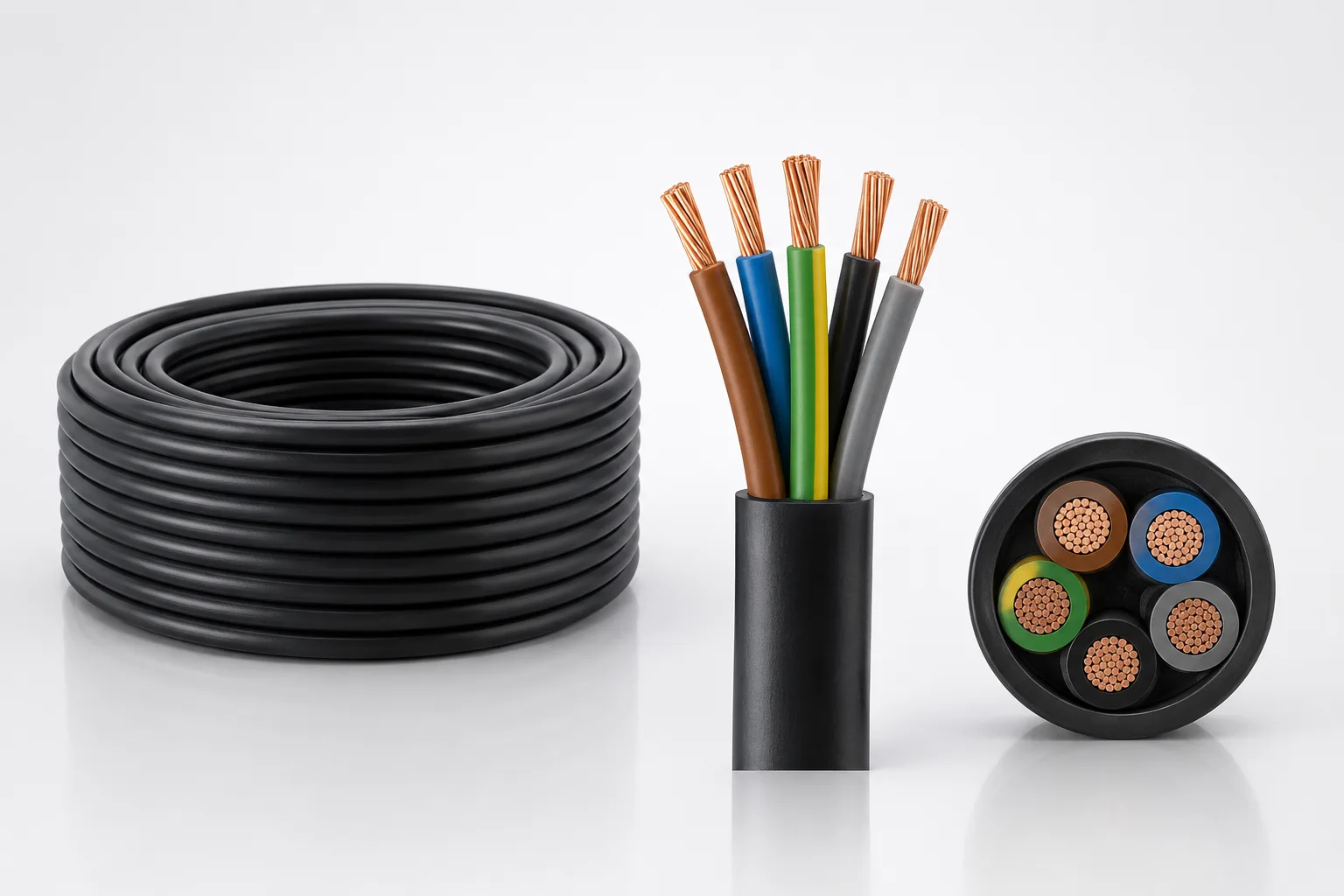 H05VV-F 300/500V flexible PVC multicore cable