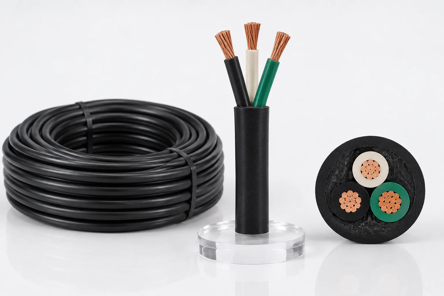 SJT 300V flexible cord with stranded copper conductors and PVC jacket
