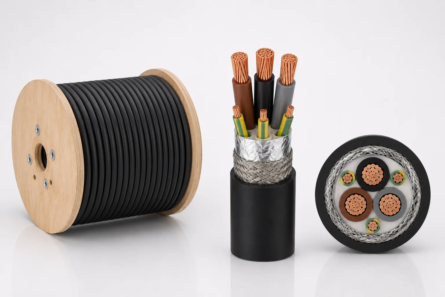 VSD VFD EMC screened motor cable with symmetrical conductor construction